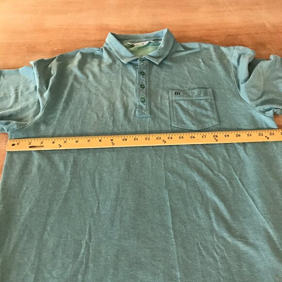 Travis Mathew Performance Polo Shirt Men XXL Green Pocket Short Sleeve Golf - Picture 7 of 11